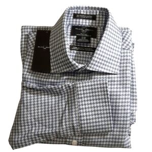 Mens Dress shirt Size Medium Super Slim  Blue/white color collar size 15